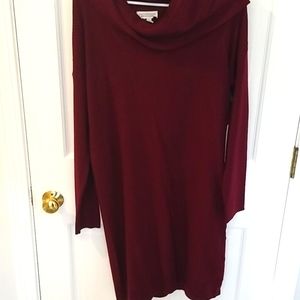 Slouch neck sweater dress